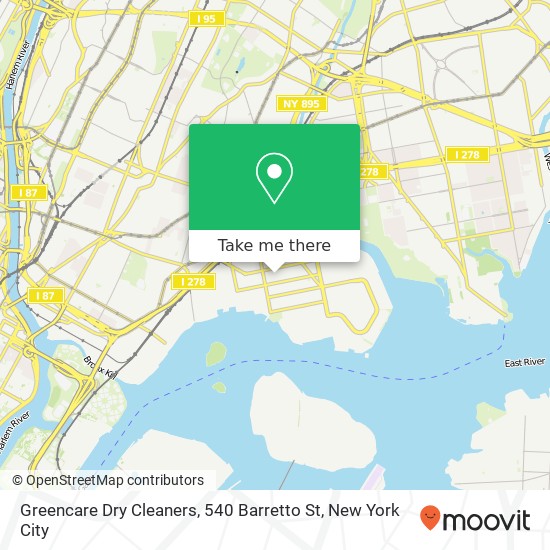 Mapa de Greencare Dry Cleaners, 540 Barretto St