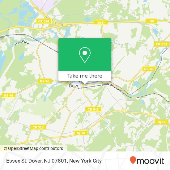 Mapa de Essex St, Dover, NJ 07801