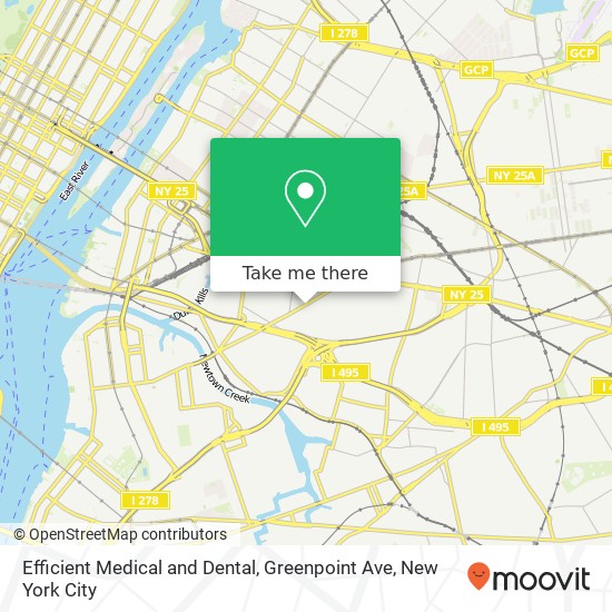 Mapa de Efficient Medical and Dental, Greenpoint Ave