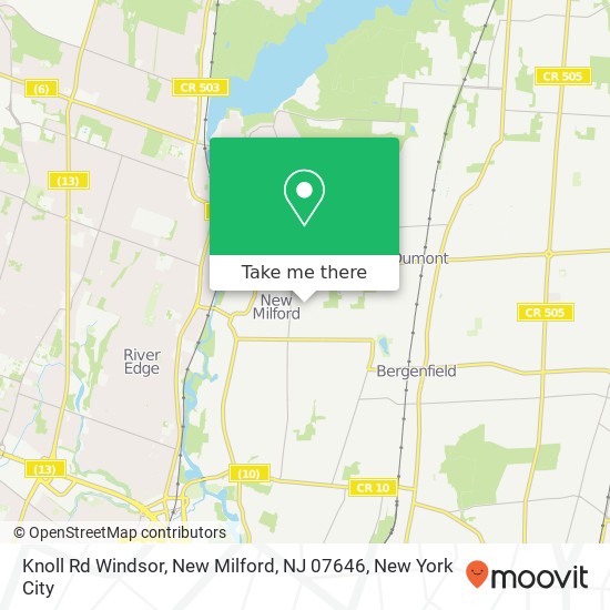 Mapa de Knoll Rd Windsor, New Milford, NJ 07646