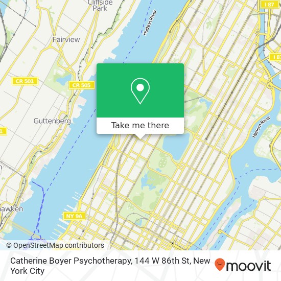 Mapa de Catherine Boyer Psychotherapy, 144 W 86th St