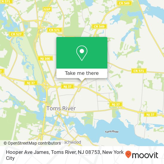 Hooper Ave James, Toms River, NJ 08753 map