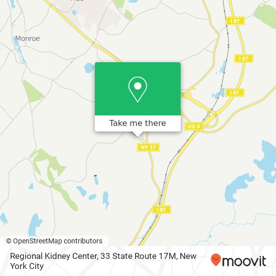 Mapa de Regional Kidney Center, 33 State Route 17M