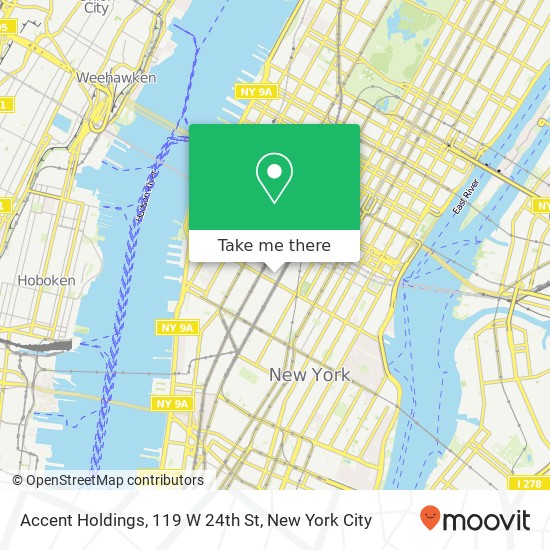 Accent Holdings, 119 W 24th St map