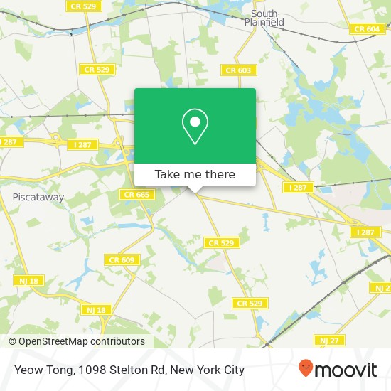 Yeow Tong, 1098 Stelton Rd map