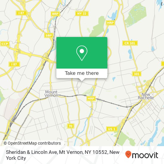 Sheridan & Lincoln Ave, Mt Vernon, NY 10552 map