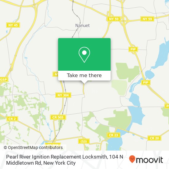 Mapa de Pearl River Ignition Replacement Locksmith, 104 N Middletown Rd