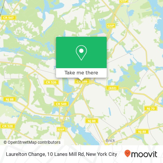 Laurelton Change, 10 Lanes Mill Rd map