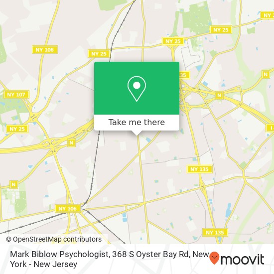 Mapa de Mark Biblow Psychologist, 368 S Oyster Bay Rd