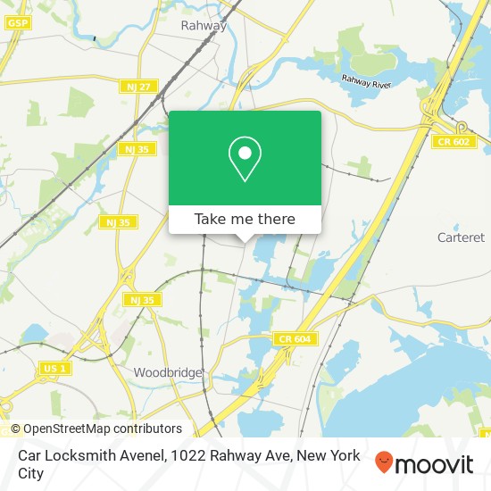 Car Locksmith Avenel, 1022 Rahway Ave map