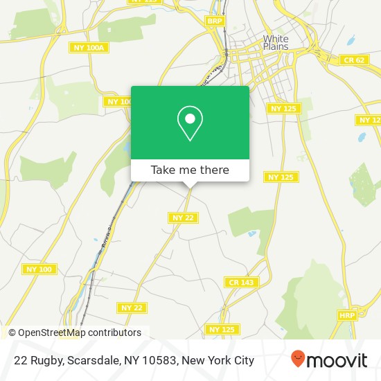 Mapa de 22 Rugby, Scarsdale, NY 10583