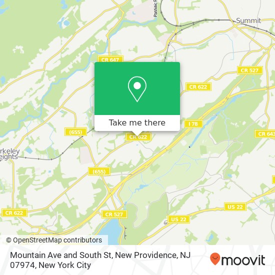 Mapa de Mountain Ave and South St, New Providence, NJ 07974