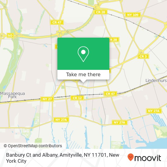 Banbury Ct and Albany, Amityville, NY 11701 map