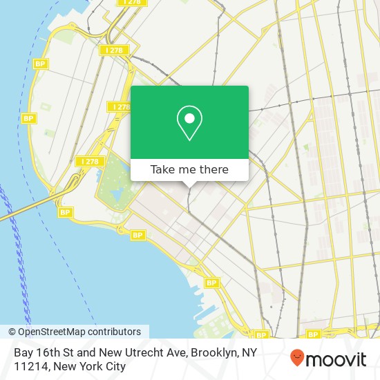 Bay 16th St and New Utrecht Ave, Brooklyn, NY 11214 map