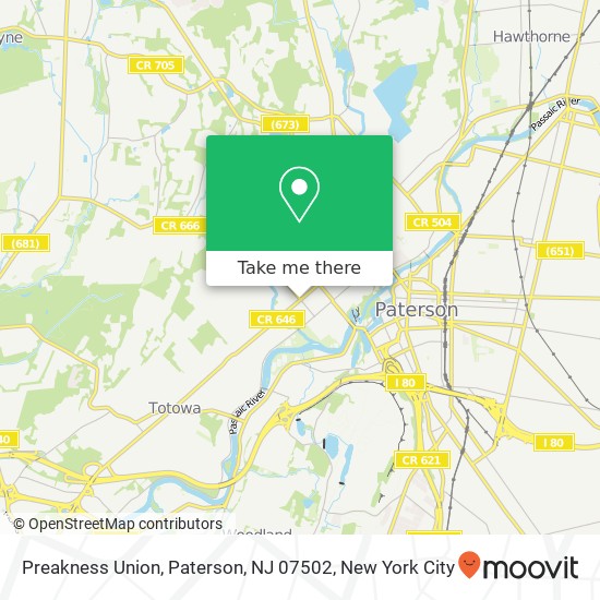 Mapa de Preakness Union, Paterson, NJ 07502