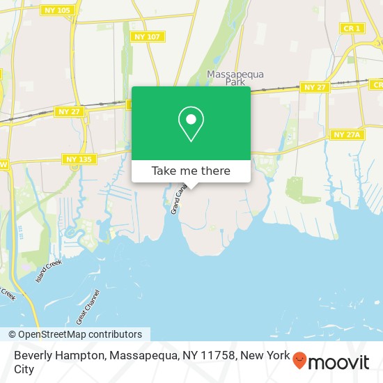 Mapa de Beverly Hampton, Massapequa, NY 11758