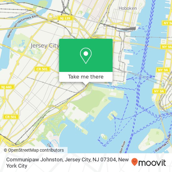 Mapa de Communipaw Johnston, Jersey City, NJ 07304