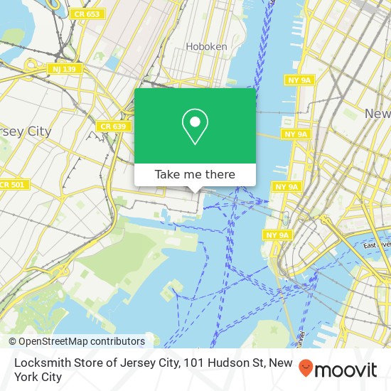 Mapa de Locksmith Store of Jersey City, 101 Hudson St