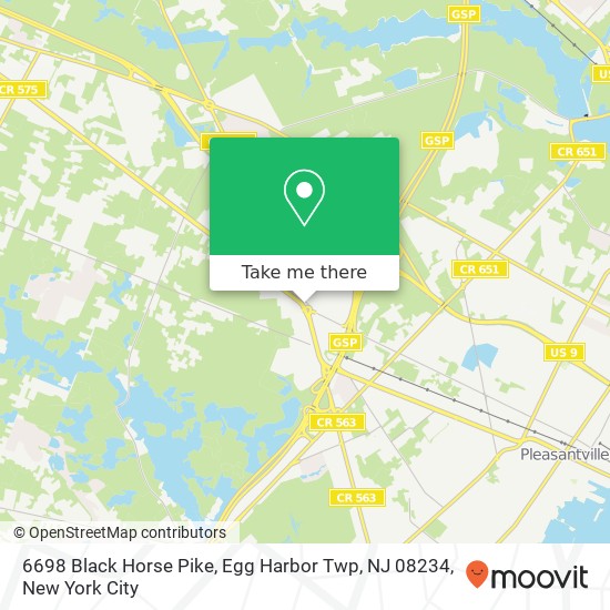 Mapa de 6698 Black Horse Pike, Egg Harbor Twp, NJ 08234