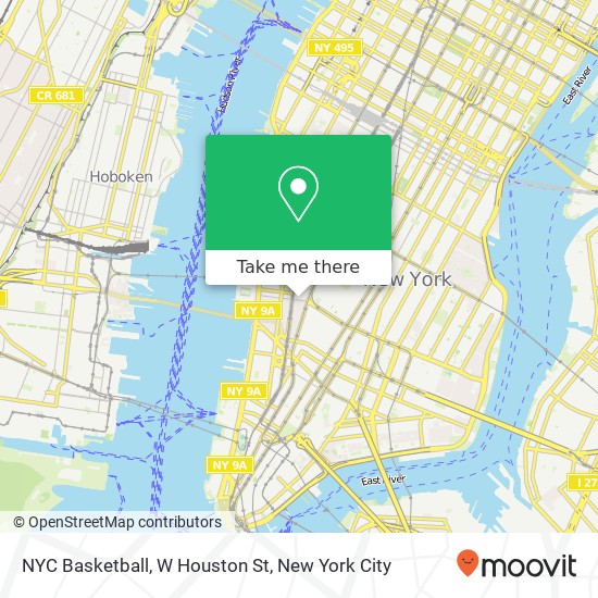 Mapa de NYC Basketball, W Houston St