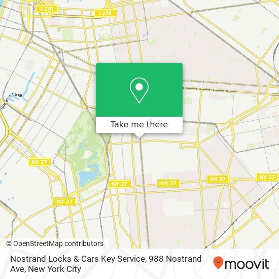 Mapa de Nostrand Locks & Cars Key Service, 988 Nostrand Ave