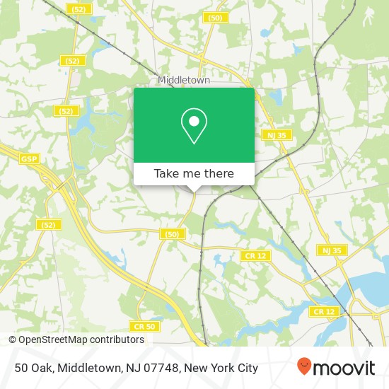 Mapa de 50 Oak, Middletown, NJ 07748