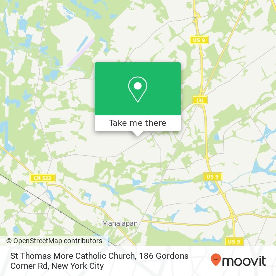 Mapa de St Thomas More Catholic Church, 186 Gordons Corner Rd