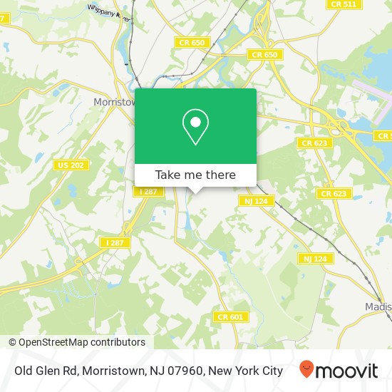 Mapa de Old Glen Rd, Morristown, NJ 07960