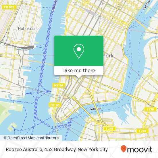 Mapa de Roozee Australia, 452 Broadway