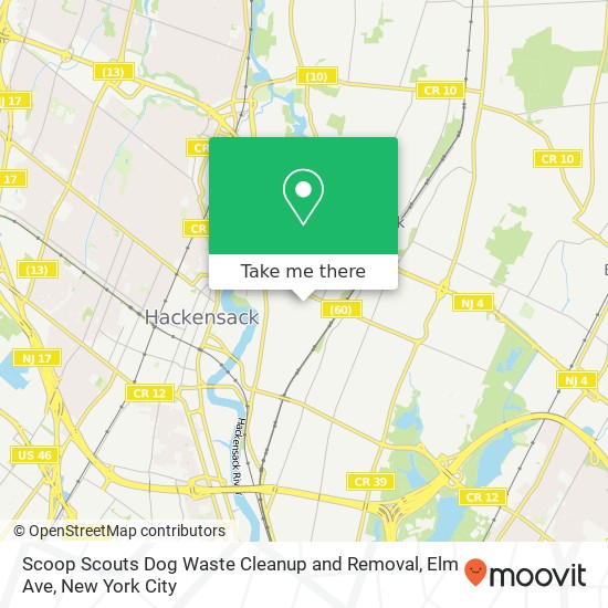 Mapa de Scoop Scouts Dog Waste Cleanup and Removal, Elm Ave