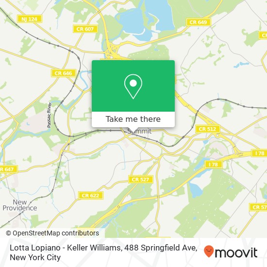 Mapa de Lotta Lopiano - Keller Williams, 488 Springfield Ave