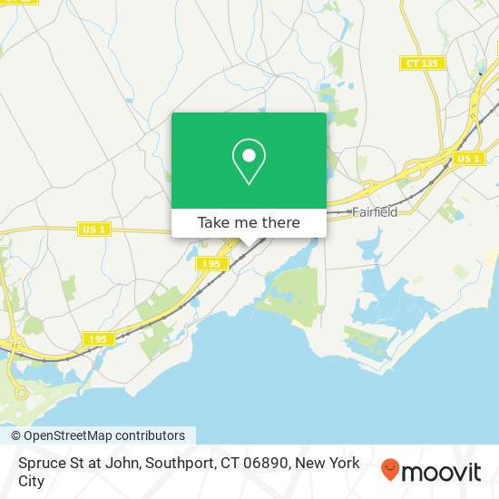 Mapa de Spruce St at John, Southport, CT 06890