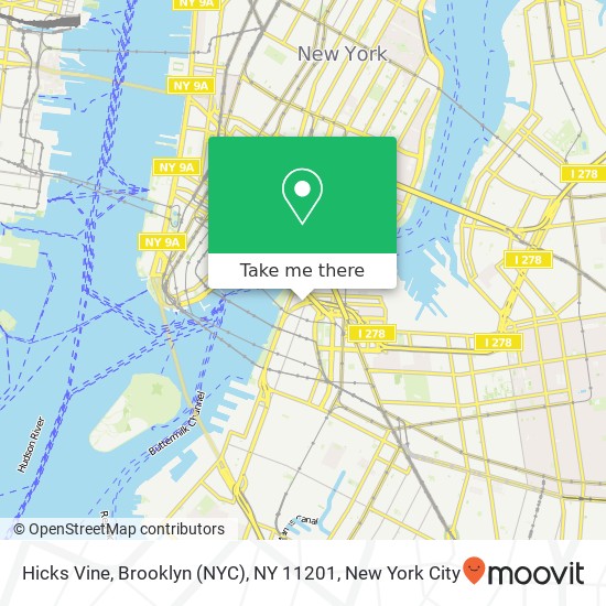 Hicks Vine, Brooklyn (NYC), NY 11201 map