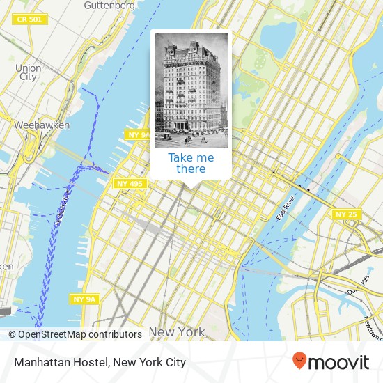 Mapa de Manhattan Hostel