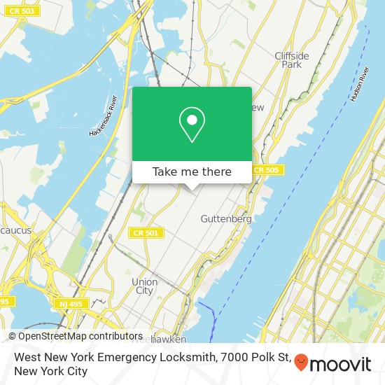 Mapa de West New York Emergency Locksmith, 7000 Polk St