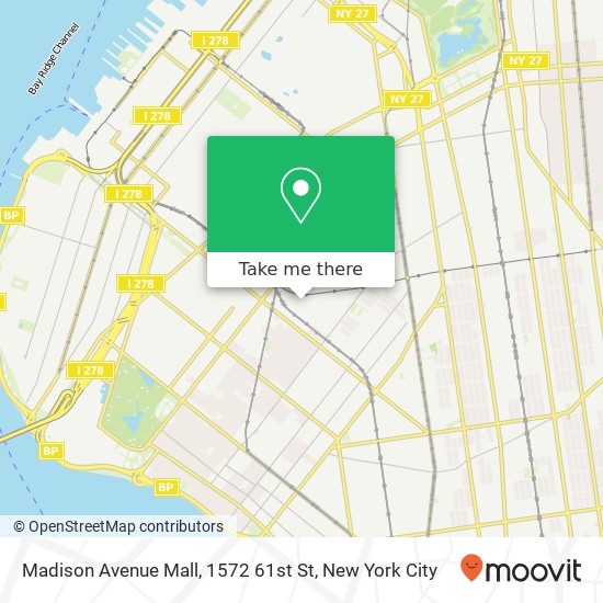 Madison Avenue Mall, 1572 61st St map