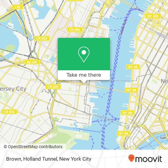 Brown, Holland Tunnel map