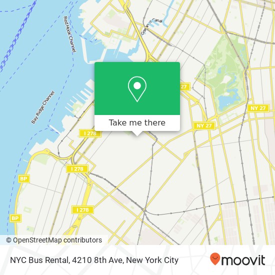 Mapa de NYC Bus Rental, 4210 8th Ave