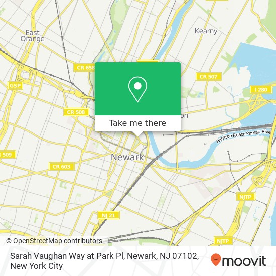 Sarah Vaughan Way at Park Pl, Newark, NJ 07102 map