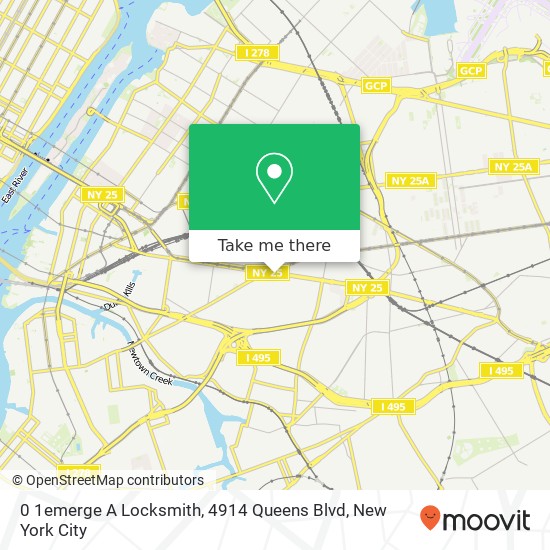 Mapa de 0 1emerge A Locksmith, 4914 Queens Blvd
