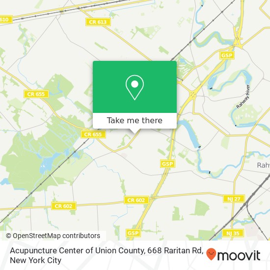 Mapa de Acupuncture Center of Union County, 668 Raritan Rd