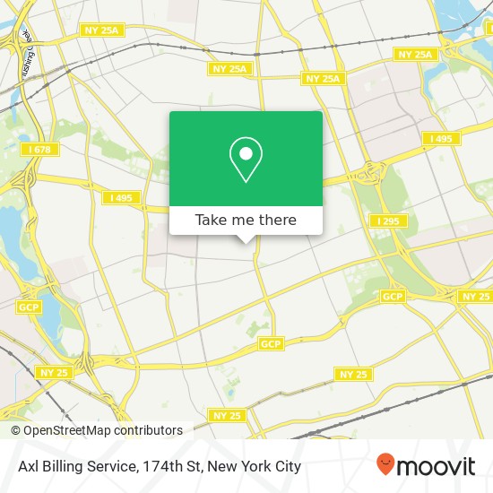 Axl Billing Service, 174th St map