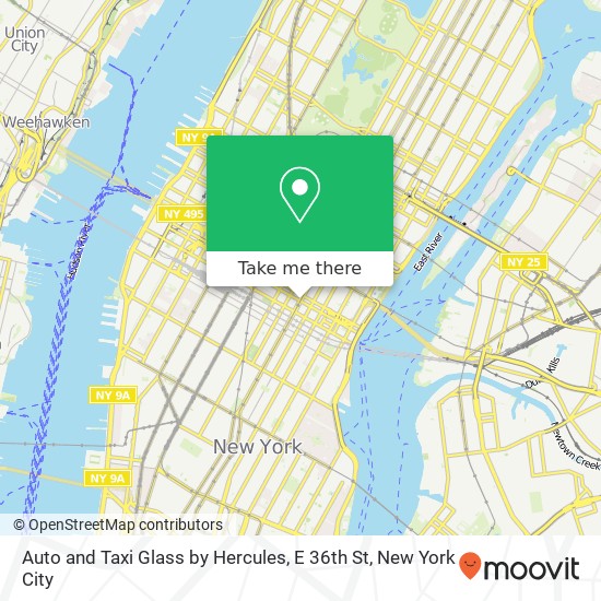 Mapa de Auto and Taxi Glass by Hercules, E 36th St