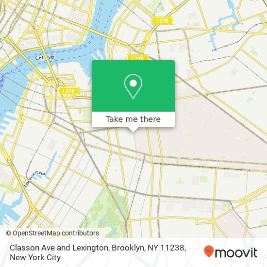 Mapa de Classon Ave and Lexington, Brooklyn, NY 11238