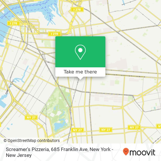 Mapa de Screamer's Pizzeria, 685 Franklin Ave