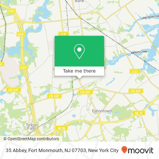 Mapa de 35 Abbey, Fort Monmouth, NJ 07703
