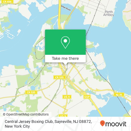 Mapa de Central Jersey Boxing Club, Sayreville, NJ 08872