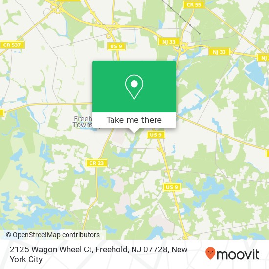 Mapa de 2125 Wagon Wheel Ct, Freehold, NJ 07728