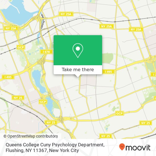 Queens College Cuny Psychology Department, Flushing, NY 11367 map