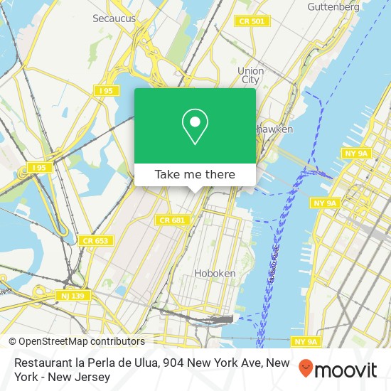 Mapa de Restaurant la Perla de Ulua, 904 New York Ave